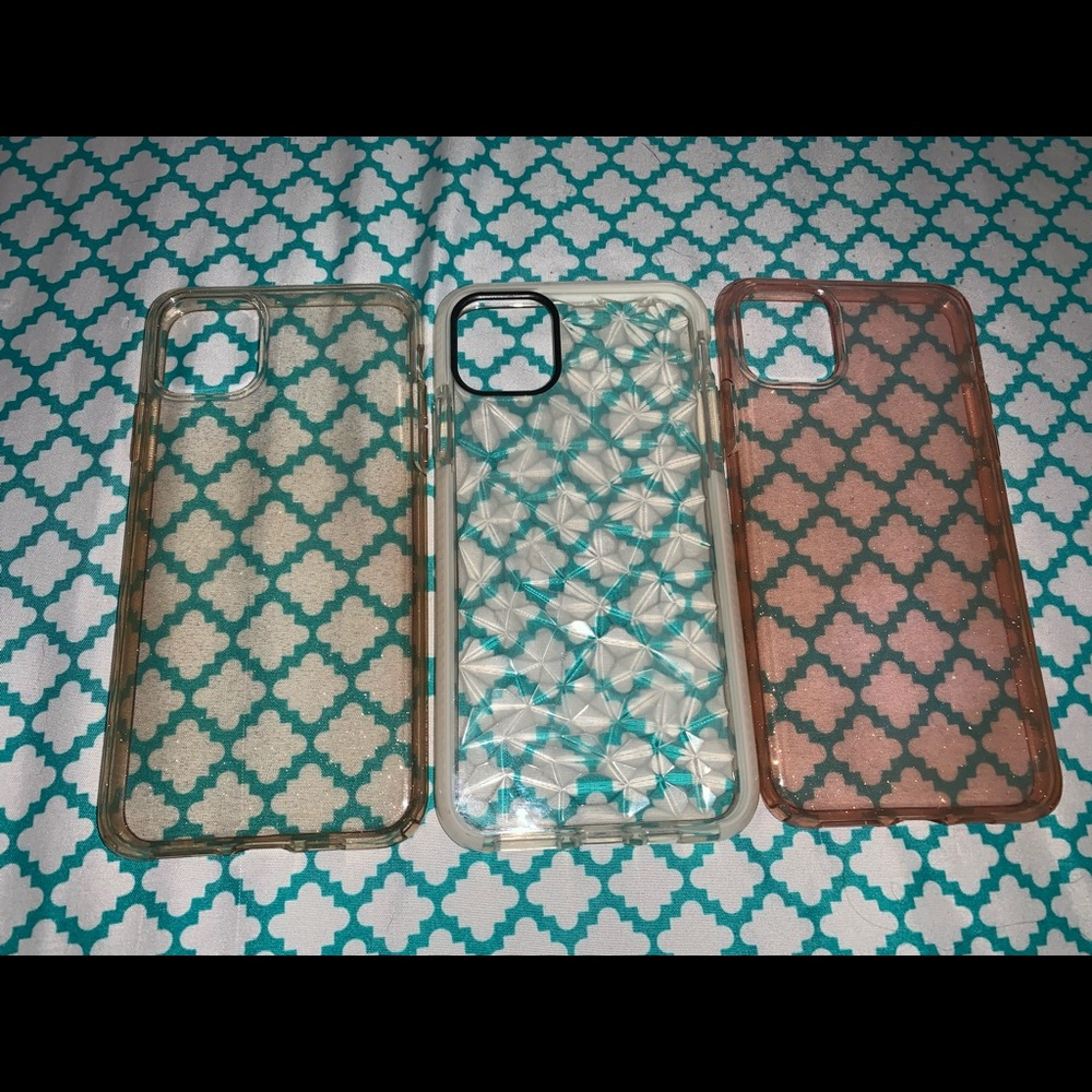 3 IPHONE 11 PRO MAX XS MAX CASES FLEXIBLE RUBBER SOFT GLITTER